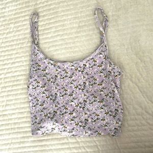 purple. floral hollister crop top